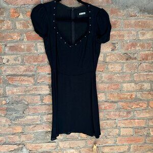 Reformation Black Rhinestone Mini Dress